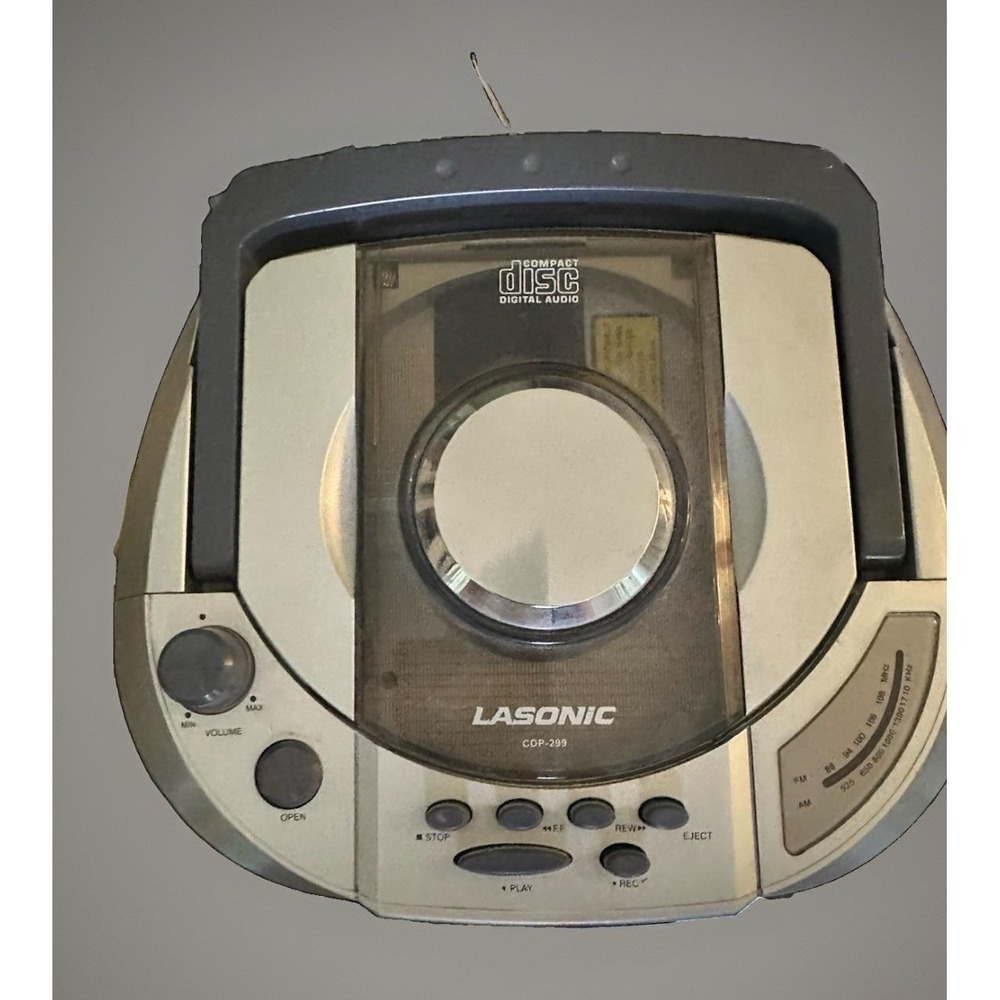 VINTAGE Lasonic CDP-299 AM/FM Radio Portable Stereo CD Player Cassette Recorder